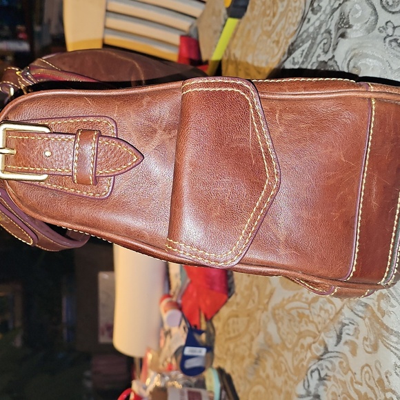 Dooney & Bourke Brown Leather Shoulder Bag,  Florentine,Italian